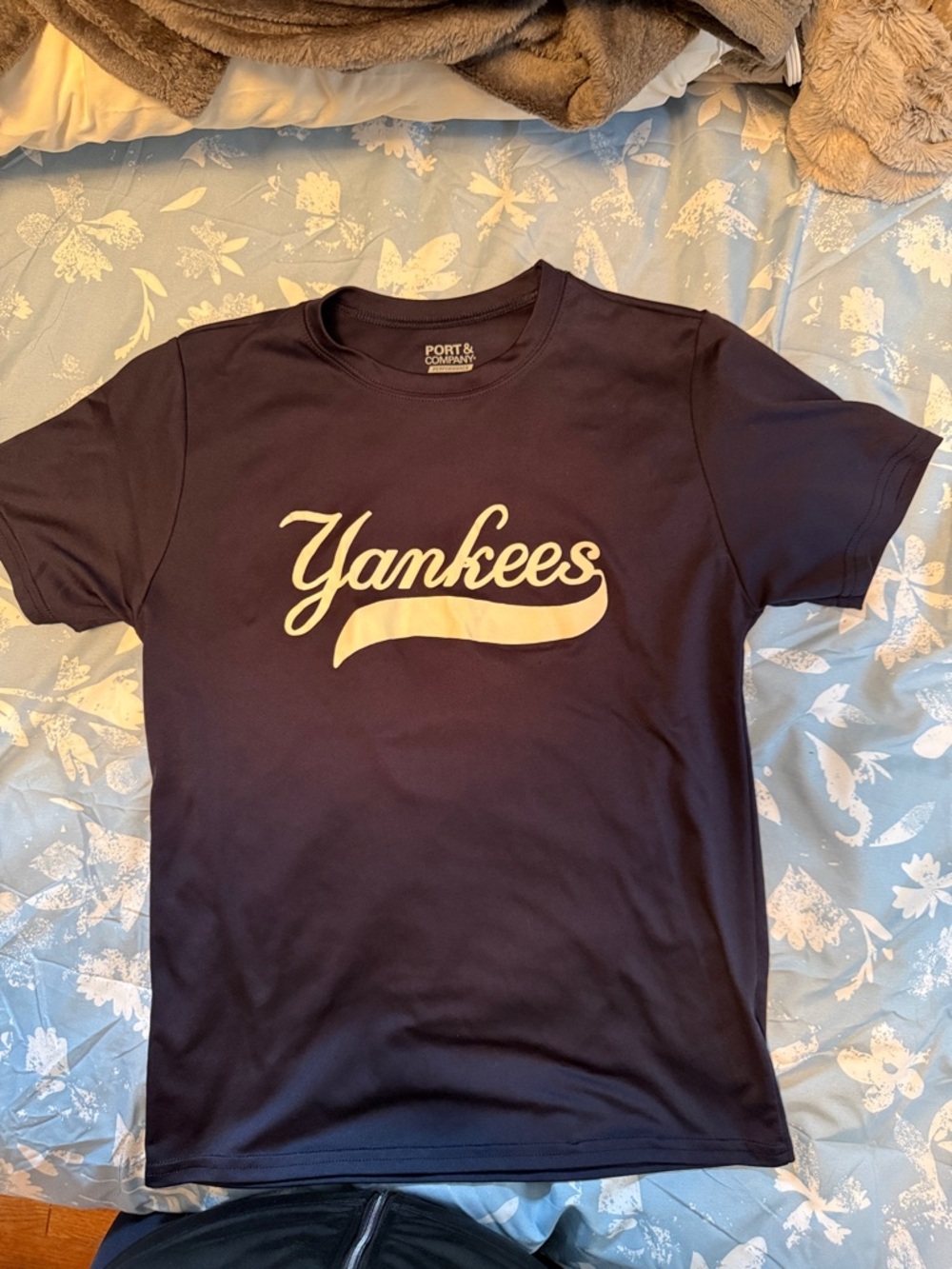 Port and Company Navy Blue Yankees Short Sleeve Tee